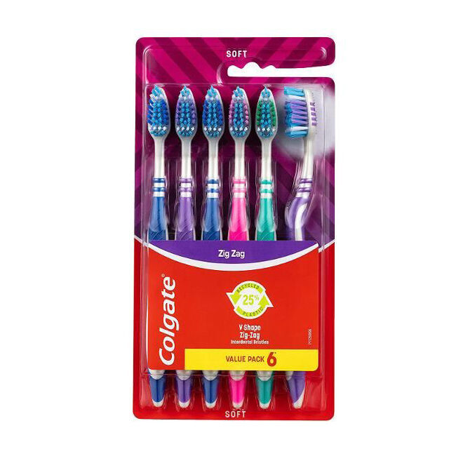 Colgate 6pc Colgate Zig-Zag V-Shape Soft Toothbrush Dental Oral Teeth Care (6 Pack) — image 2