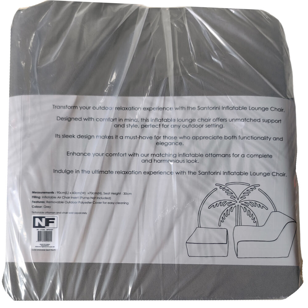 NF Living Outdoor Inflatable Seat 90x60x70 Sofa Lounge Chair Furniture Grey — image 8