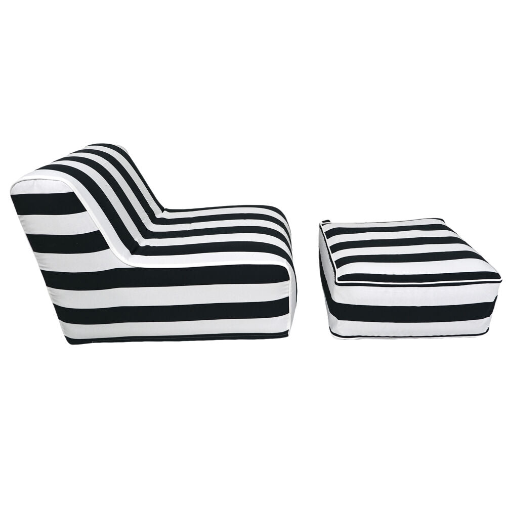 NF Living Outdoor Inflatable Ottoman 60x60x23 Portable Furniture Black — image 4