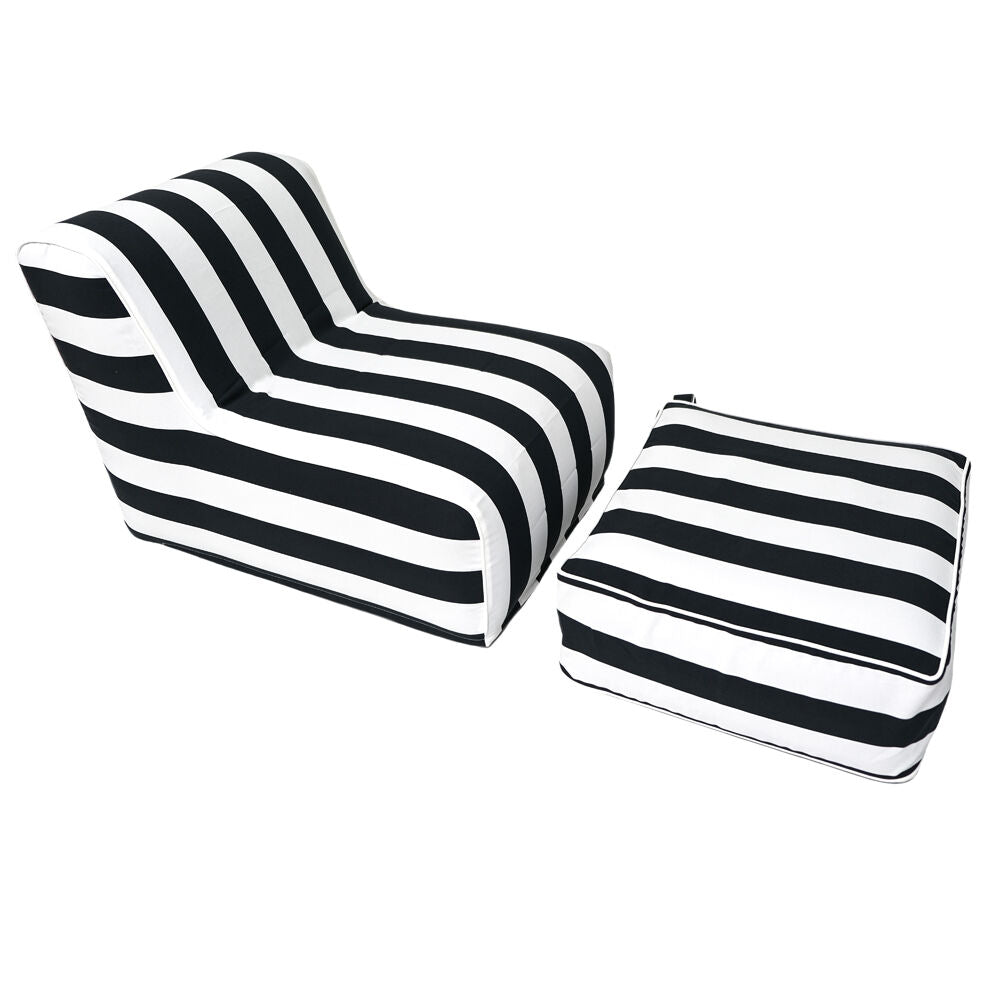NF Living Outdoor Inflatable Ottoman 60x60x23 Portable Furniture Black — image 5