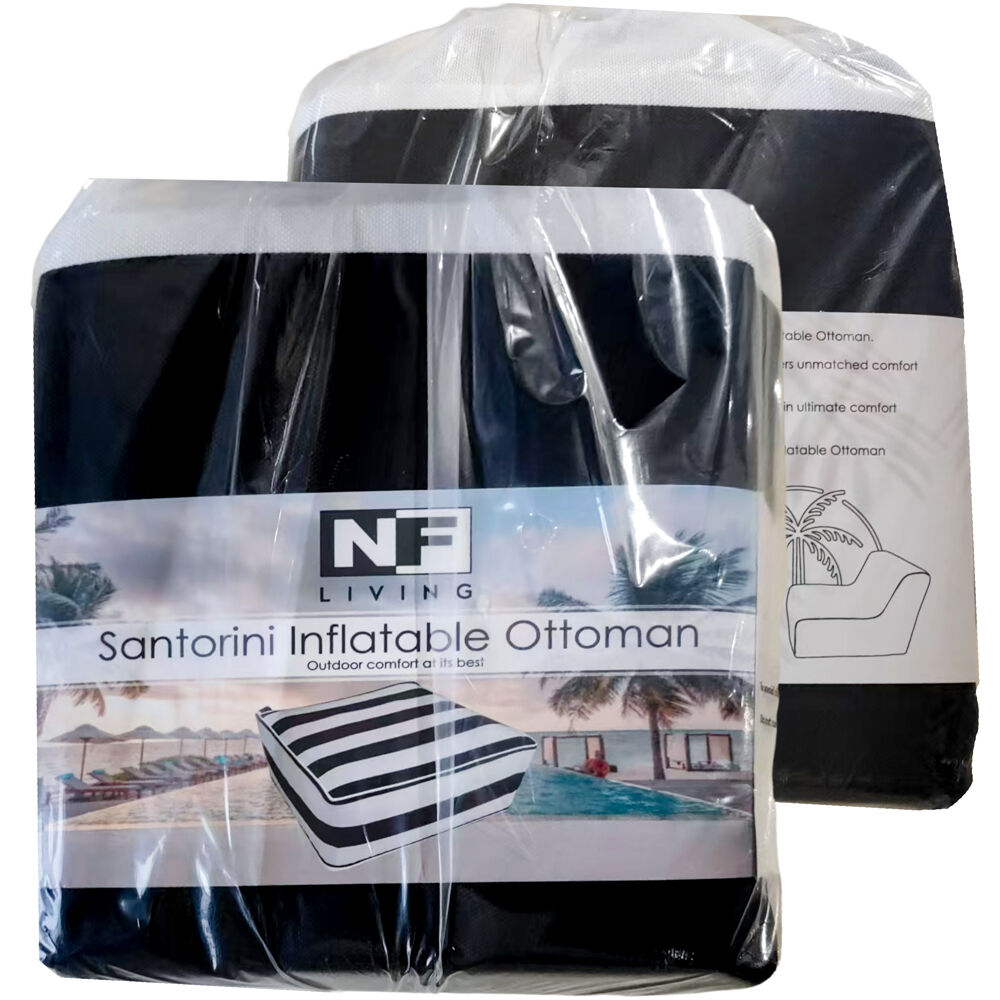 NF Living Outdoor Inflatable Ottoman 60x60x23 Portable Furniture Black — image 6