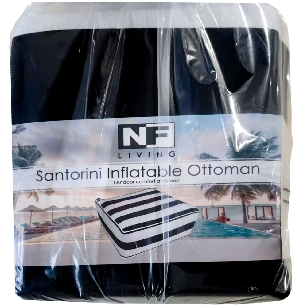 NF Living Outdoor Inflatable Ottoman 60x60x23 Portable Furniture Black — image 7