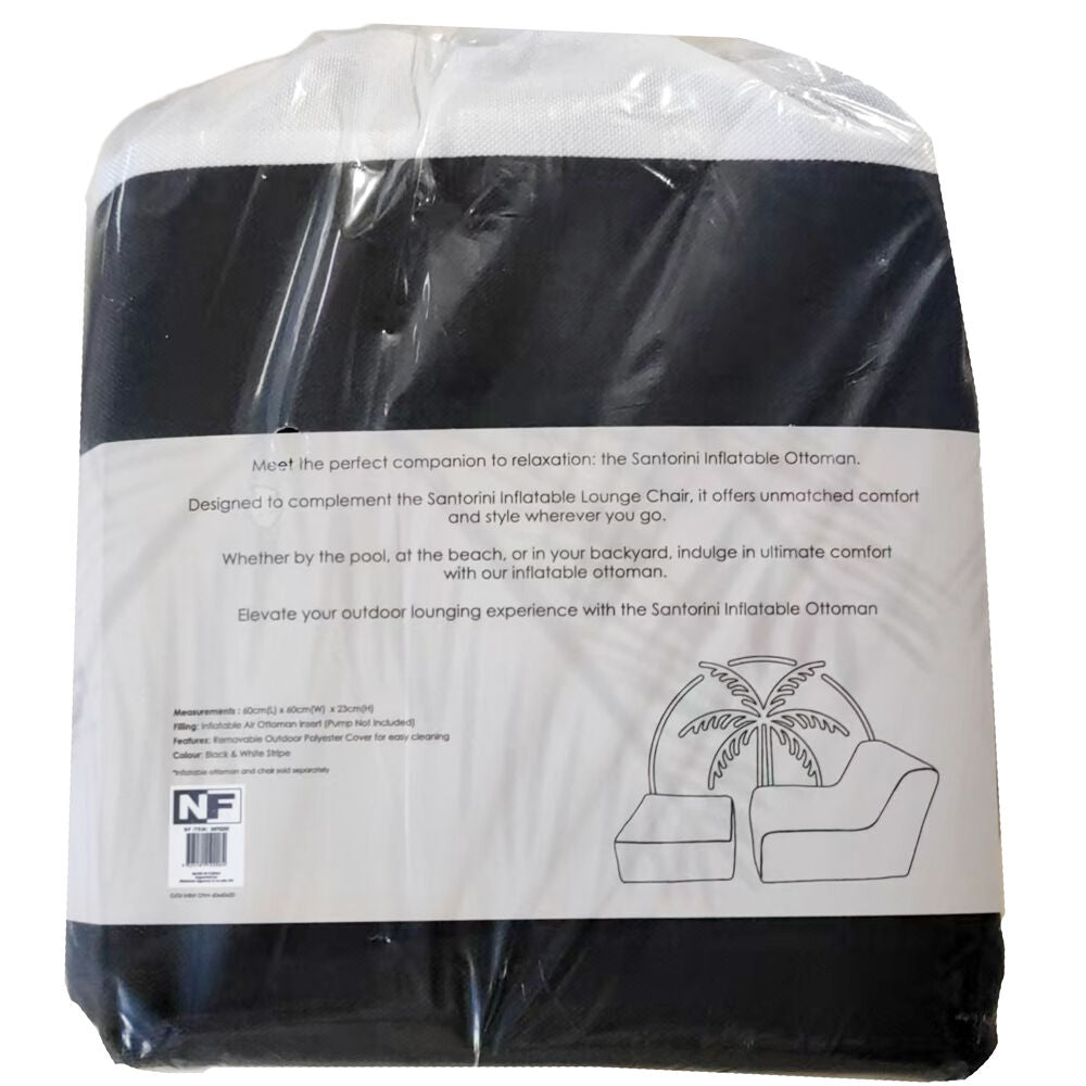 NF Living Outdoor Inflatable Ottoman 60x60x23 Portable Furniture Black — image 8