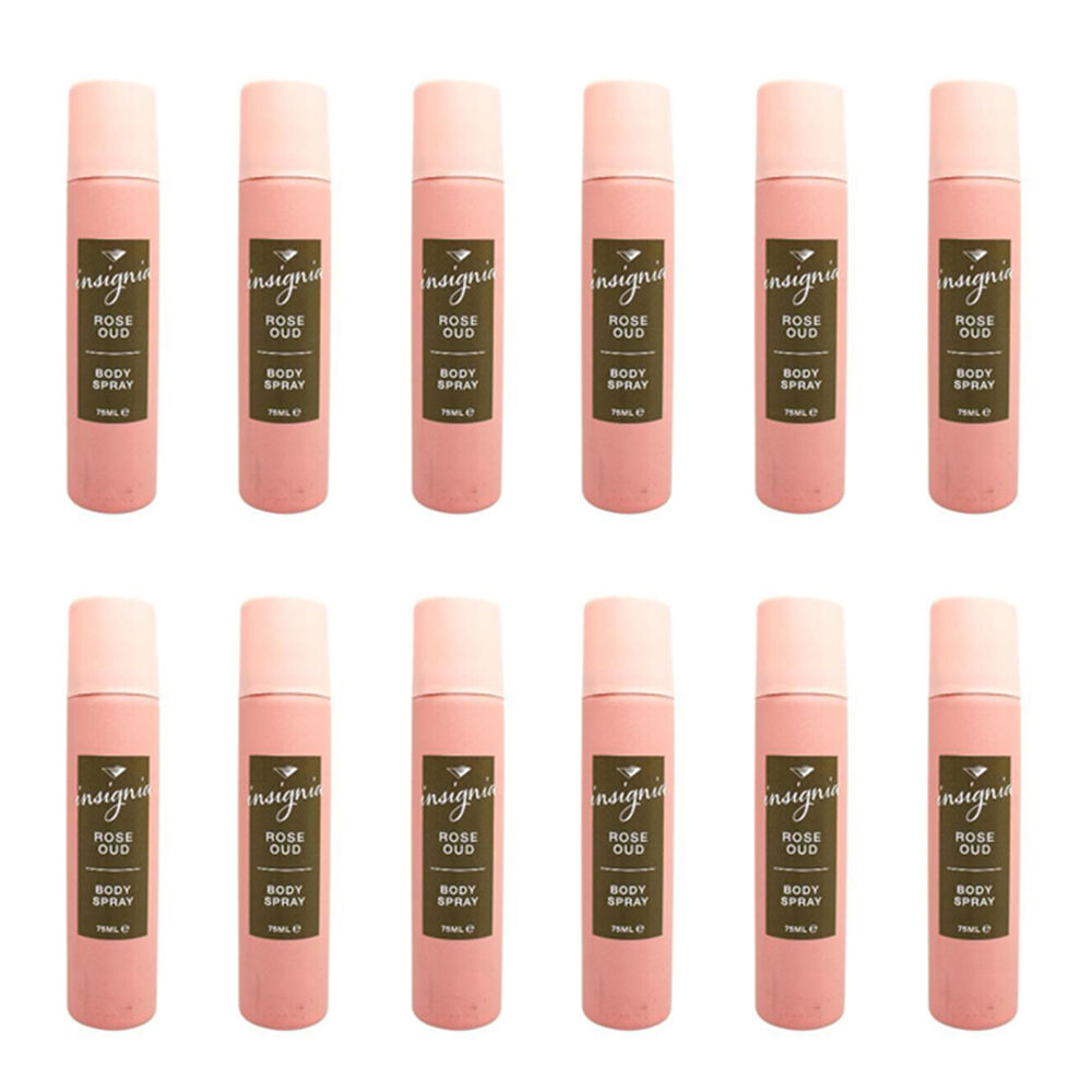 Insignia Women's Body Spray Rose Oud 75ml Daily Fragrance Mist (12 Pack)