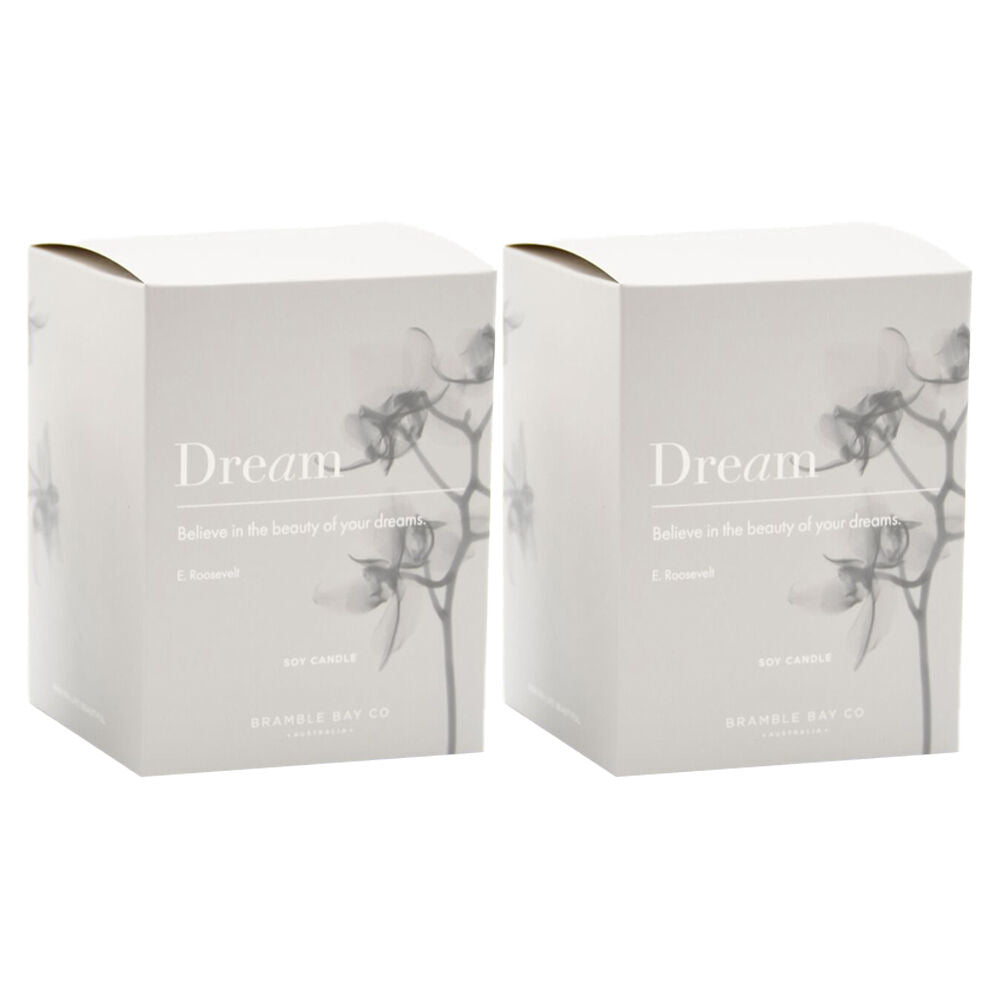 Bramble Bay Dream Candle Vanilla Pannacotta Caramel Scented Inspirational (2 Pack)
