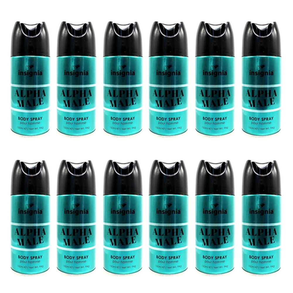 Insignia Men's Body Spray Alpha Male Pour Homme 150ml Mist Fragrance (12 Pack)