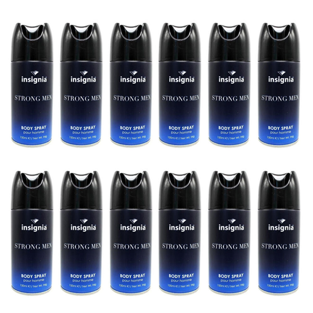 Insignia Men's Body Spray Strong Men Pour Homme 150ml Mist Fragrance (12 Pack)