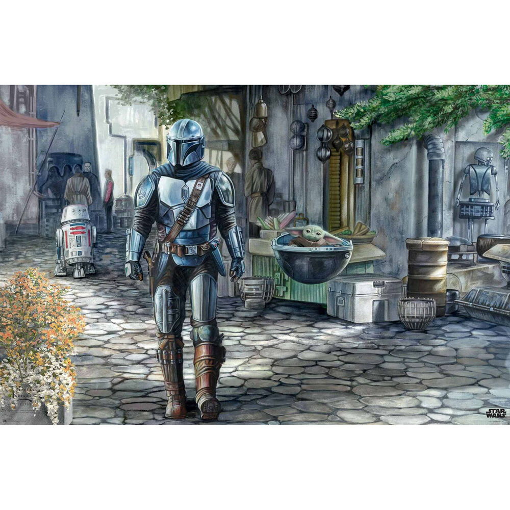 Star Wars 61 x 91.5cm Thomas Kinkade Mandalorian Welcome Poster