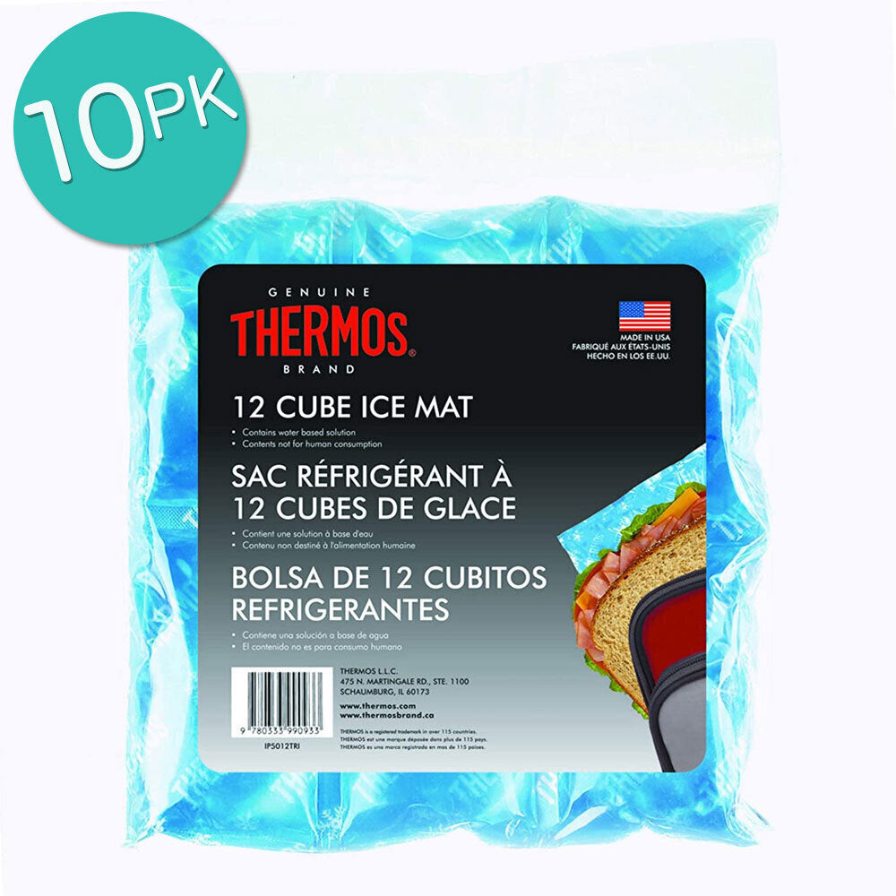 Thermos 12 Cube Ice Mat/Mold Reusable Chiller Mould Purified Water Cubes BL (10 Pack) — image 2