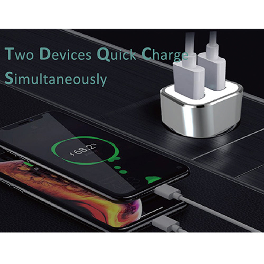 Sansai 2 USB Port Car/Vehicle Charger w/8 Pin Cable for Smartphone/iPhone/iPad/iPod — image 3