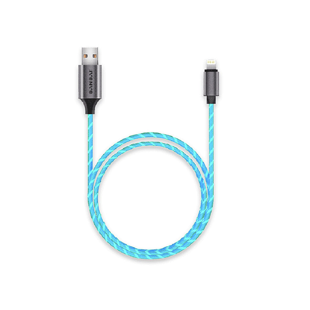 Sansai Light Up LED 8-Pin Phone/Tablet Charging Cable 1m Assorted Colours Set — image 2
