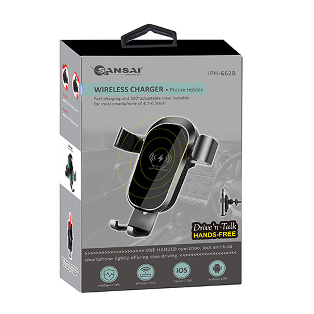 Sansai 5V 9V Wireless Qi Car Charger Mount Holder for iPhone x Xs 8 Plus/Samsung — image 3