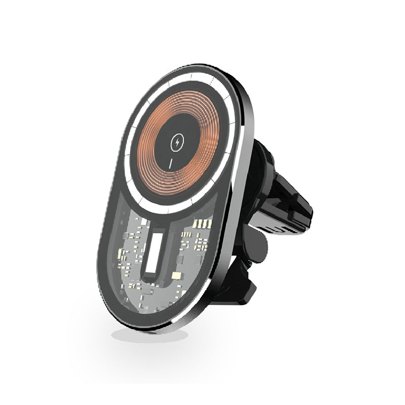 Sansai Magnetic Wireless Hands Free Car Phone Charger 15W For iPhone Black