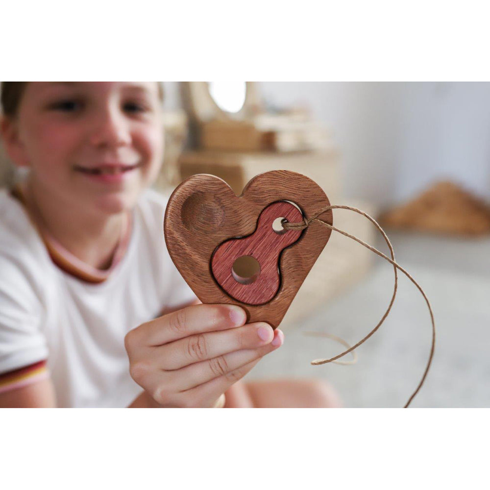 In-Wood Separation Anxiety Soothing Heart Kids/Children Sensory Puzzle Piece 3y+ — image 2