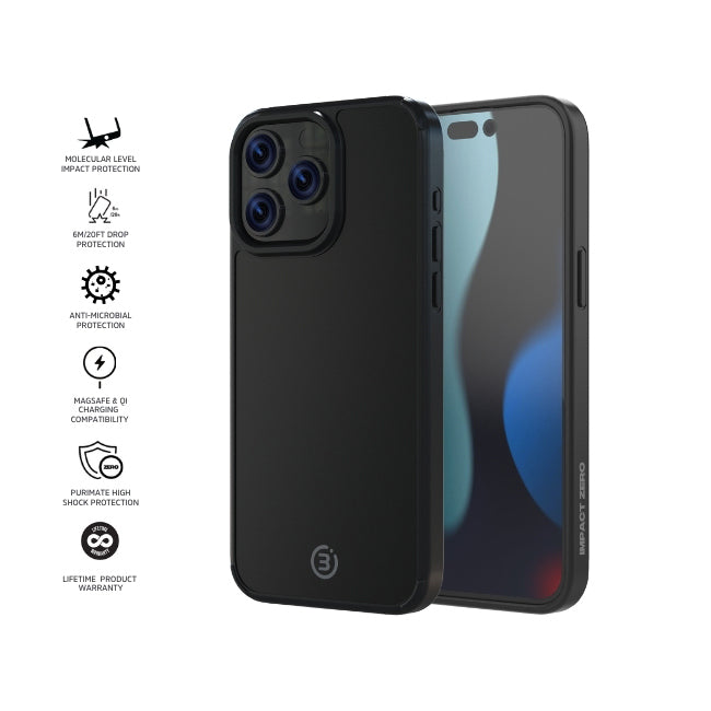 3sixt Impact Zero Colour Phone Case Cover Protection For Apple iPhone 15 Pro Max Black — image 2