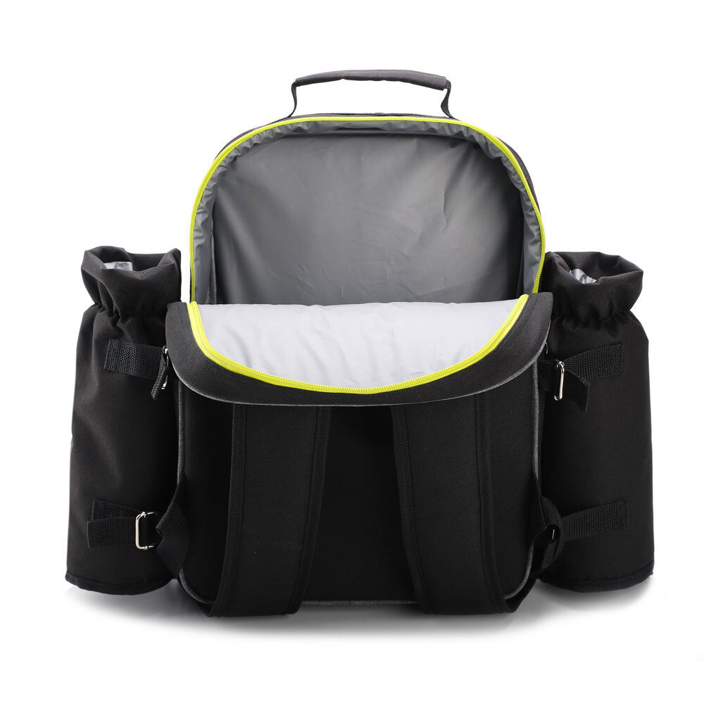 Unbranded 4 Person Picnic Bag Set/Backpack Wine Glasses Cutlery/Knives/Forks/Spoons Black — image 4