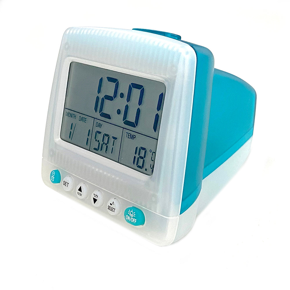 Generic Digital 8cm 12/24Hr Clock w/ Universal Calendar/Alarm/Temp/Snooze/Light Blue
