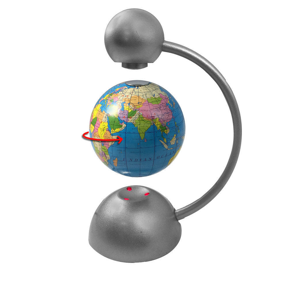 Generic World Globe/Earth 8cm/8cm Rotating/Floating Magnetic Levitating LED Lights Blue — image 2