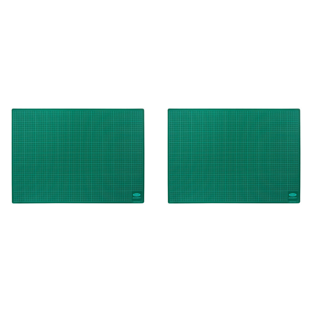 Jasart Academy Double Sided A2 Cutting Mat 45x60cm - Green (2 Pack)