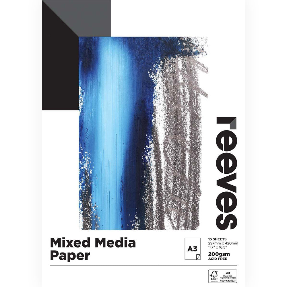 Reeves 200gsm 15 Sheets A3 Size Premium High Quality Craft Paint/Sketch Paper