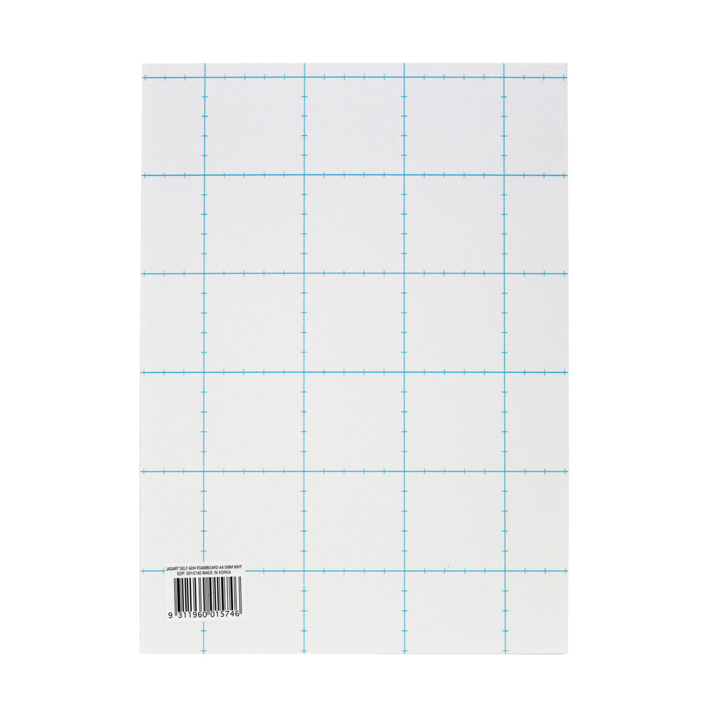 Jasart Self-Adhesive A4 Foamboard 5mm Backing Board - White (10 Pack)
