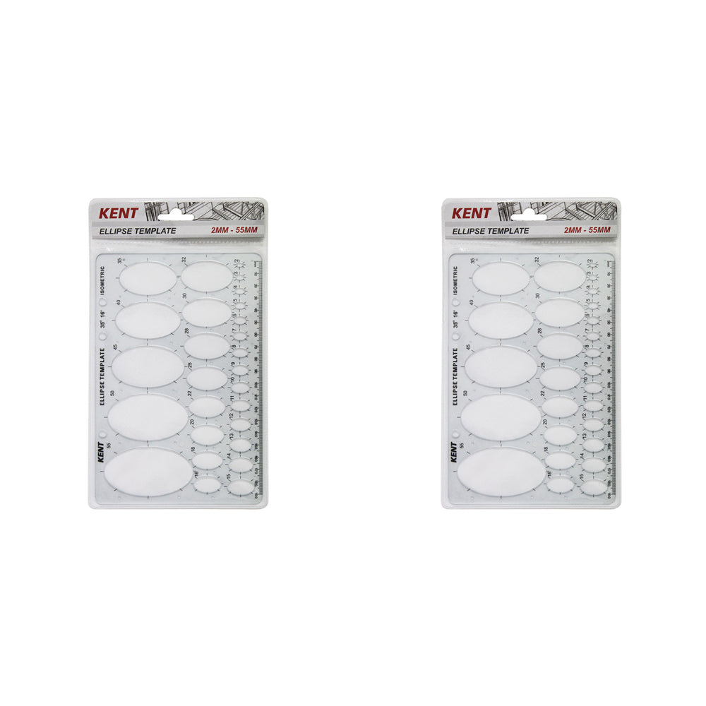 Kent Template Ellipse Home/School stationery Technical Drawing/Design Set (2 Pack)