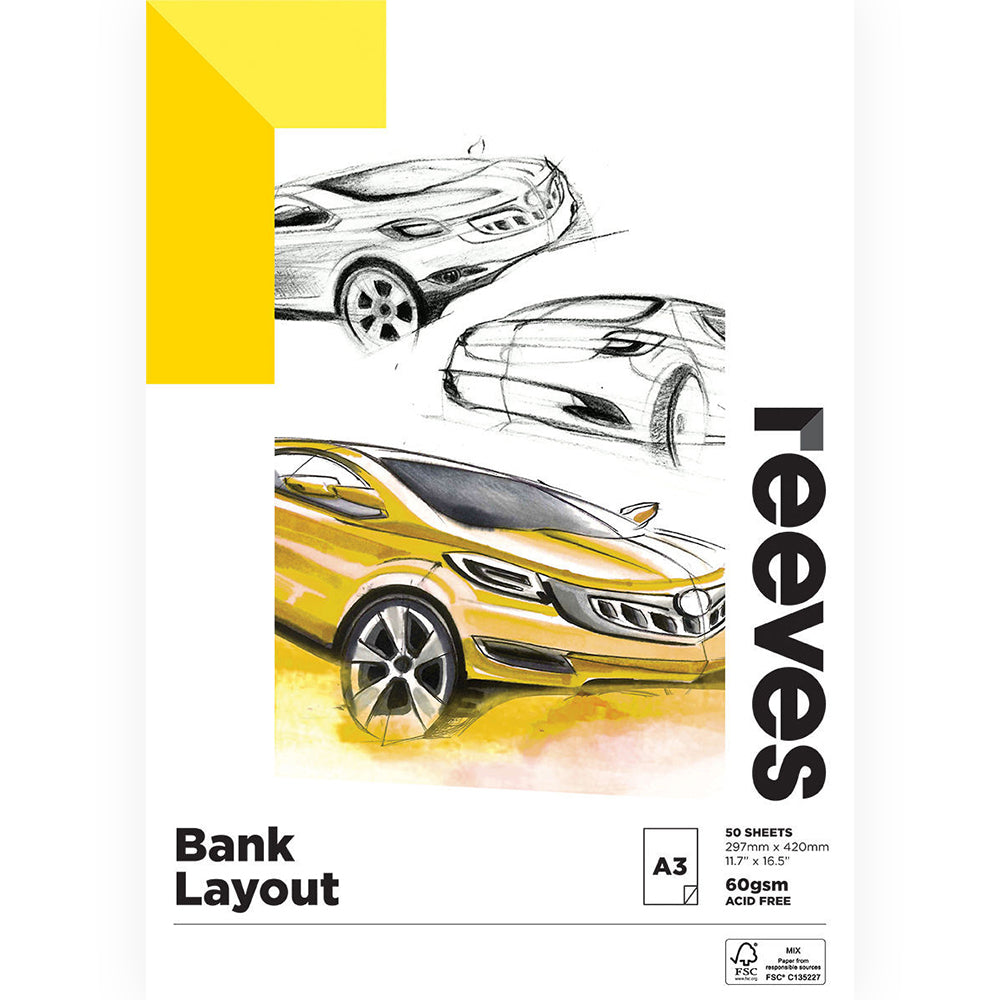 Reeves 60gsm 50 Sheets A2 Size Premium High Quality Craft Paint/Sketch Paper
