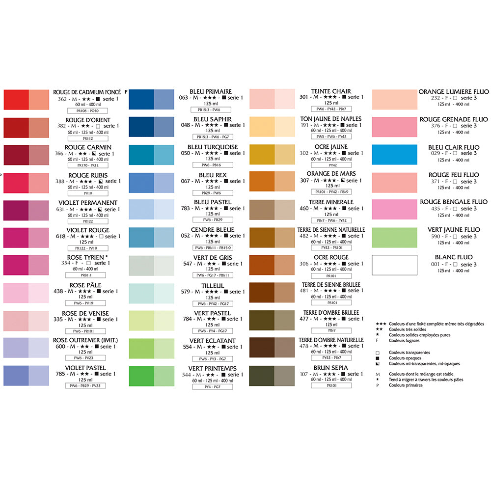 Lefranc & Bourgeois Flashe Vinyl Colour Paint 125ml Vermilion Red Art Craft