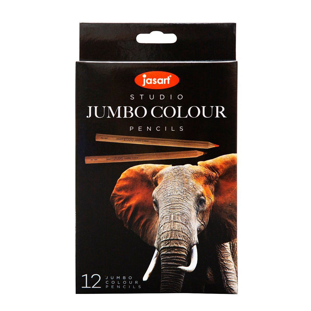 Jasart Studio Jumbo Colour Pencil Set 5.0mm Lead Art Drawing/Sketching (12 Pieces)