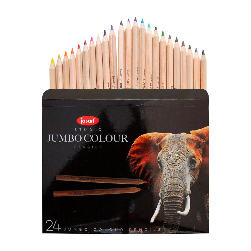 Jasart Studio Jumbo Colour Pencil Set 5.0mm Lead Art Drawing/Sketching (24 Pieces)