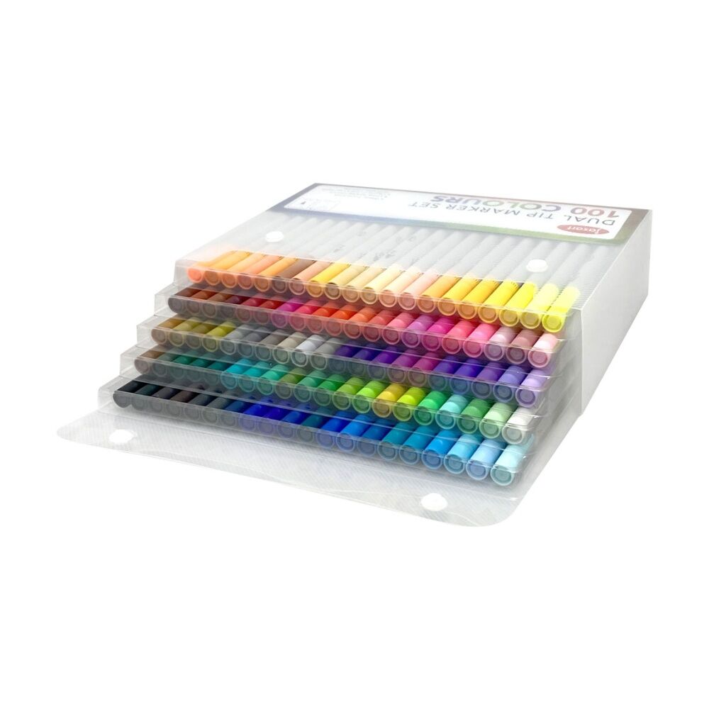 Jasart Dual Nib Tip Colour Marker Art/Craft Drawing/Sketch Supplies Set (100 Pieces)