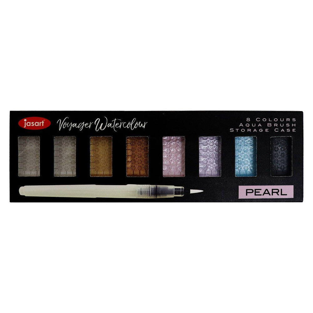 Jasart Voyager Art/Craft 8-Watercolour Painting Set w/ Brush Metallic Pearl