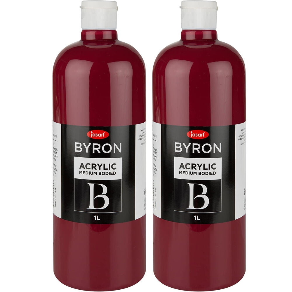 Jasart Byron 1L Acrylic Paint Medium-Bodied Art/Craft Painting Magenta (2 Pack)