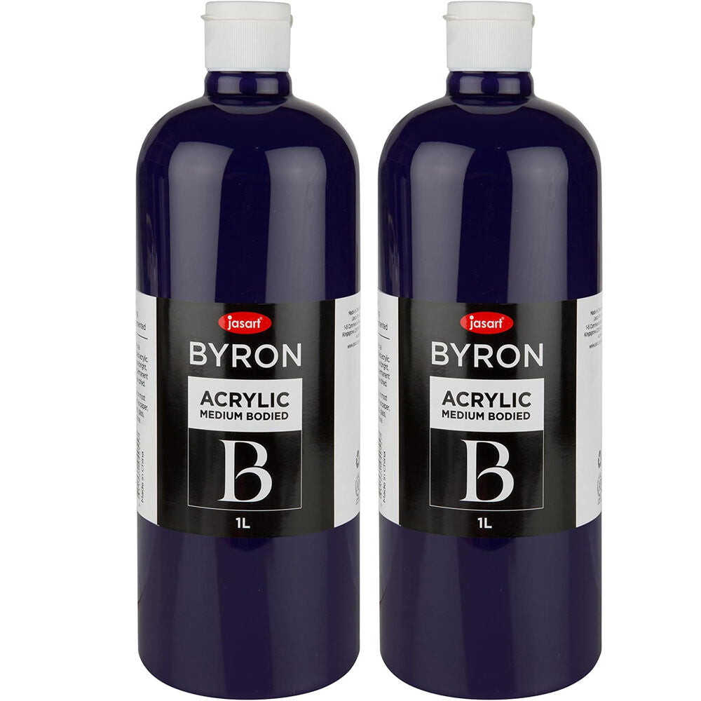 Jasart Byron 1L Acrylic Paint Medium-Bodied Art/Craft Painting Warm Blue (2 Pack)