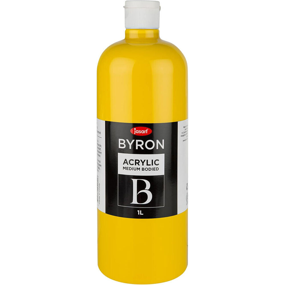 Jasart Byron 1L Acrylic Paint Bottle Medium-Bodied Craft Painting Warm Yellow