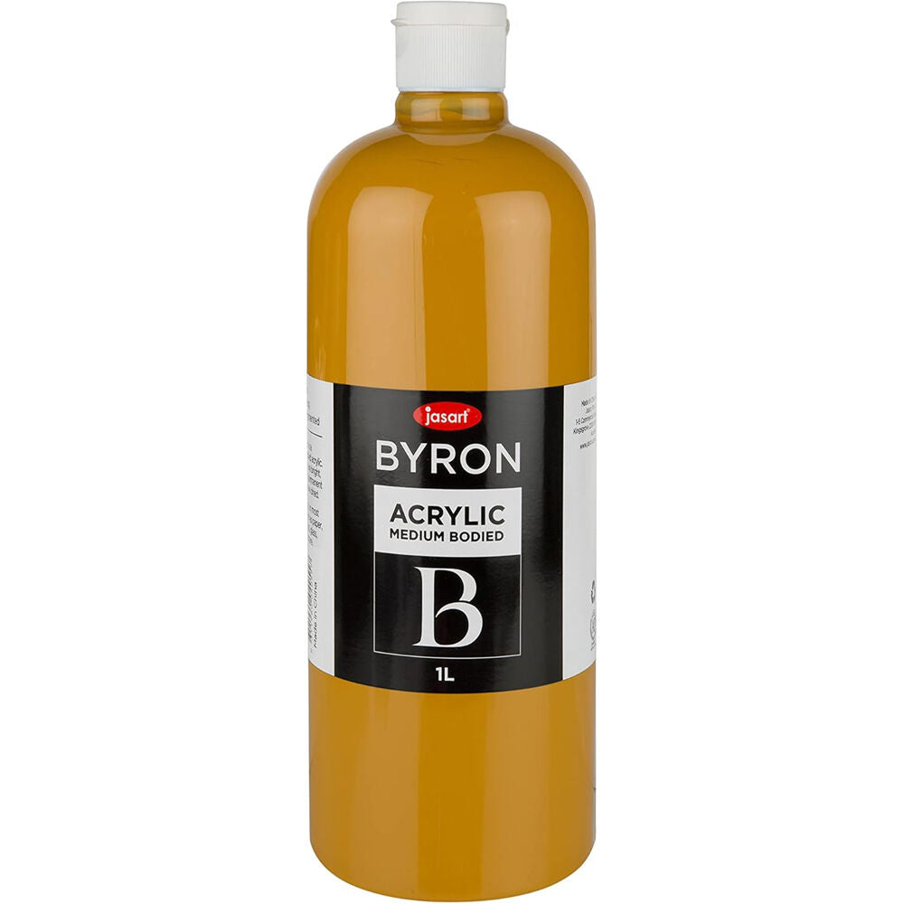 Jasart Byron 1L Acrylic Paint Bottle Medium-Bodied Craft Painting Yellow Oxide