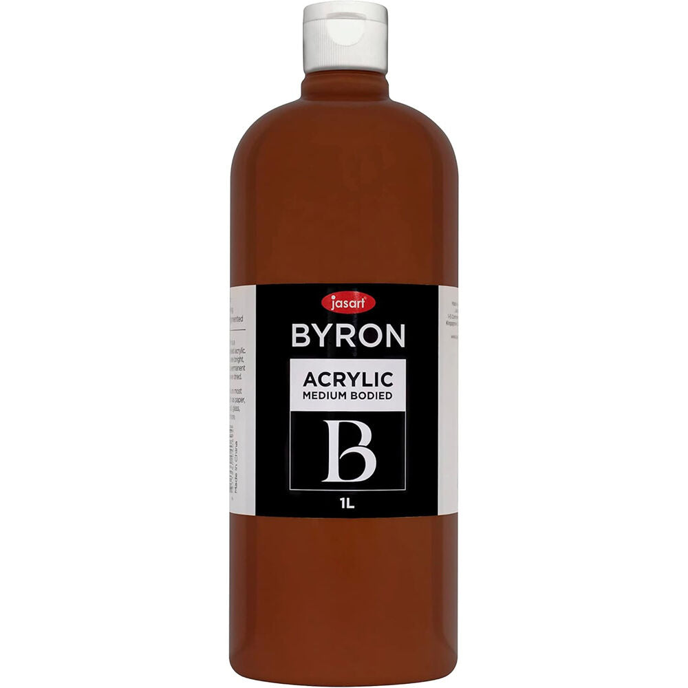 Jasart Byron 1L Acrylic Paint Bottle Medium-Bodied Craft Painting Burnt Sienna