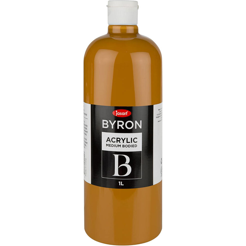 Jasart Byron 1L Acrylic Paint Bottle Medium-Bodied Art/Craft Painting Raw Sienna