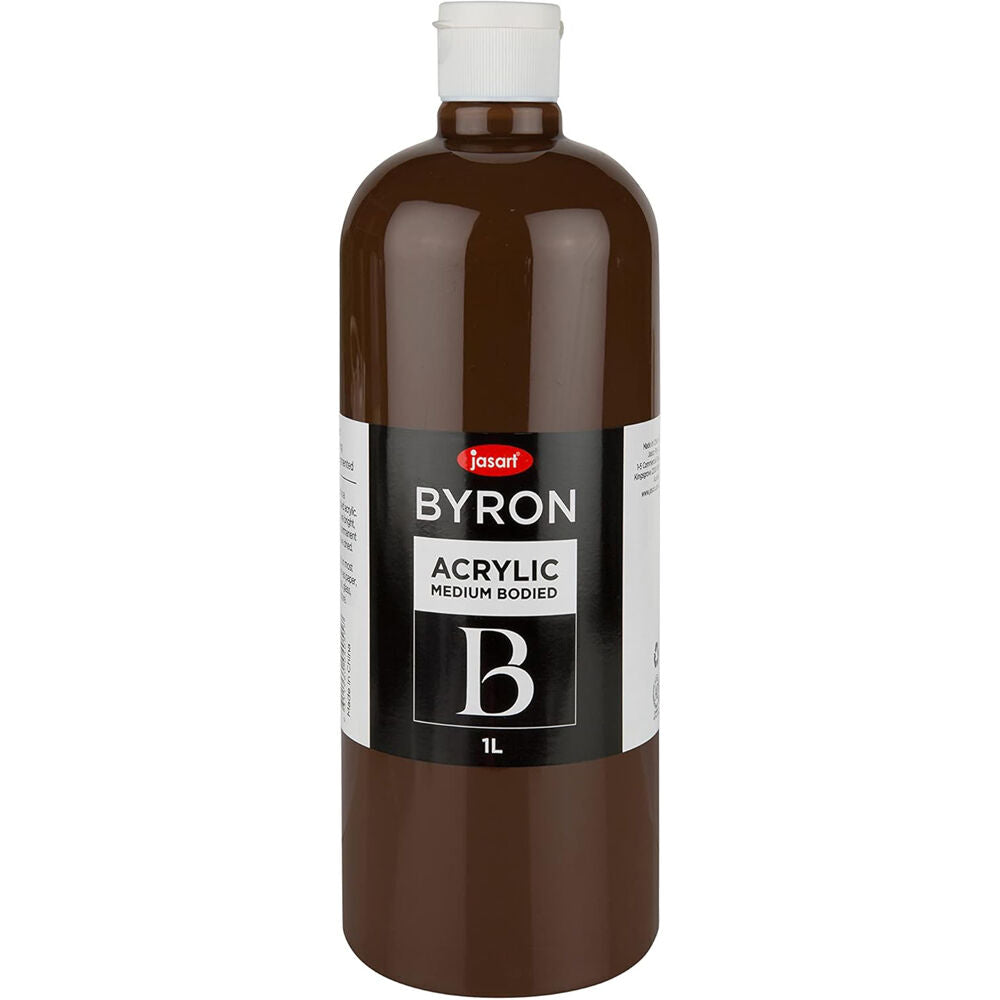 Jasart Byron 1L Acrylic Paint Bottle Medium-Bodied Craft Painting Burnt Umber