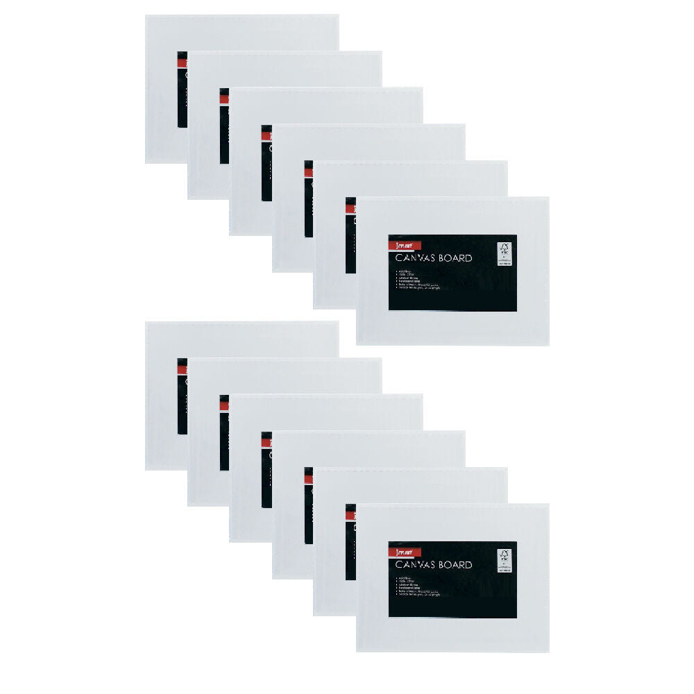 Jasart Studio 5x7" Cotton Canvas Board Panel 380GSM - White (12 Pack)
