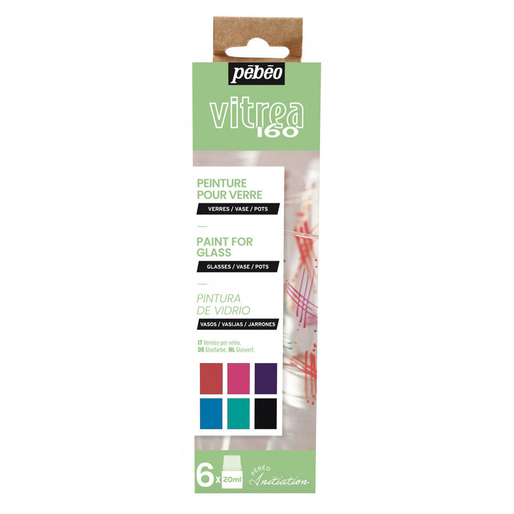 Pebeo Vitrea 160 Gloss Paint 20ml Set B Creative Art Painting Medium (6 Pieces)