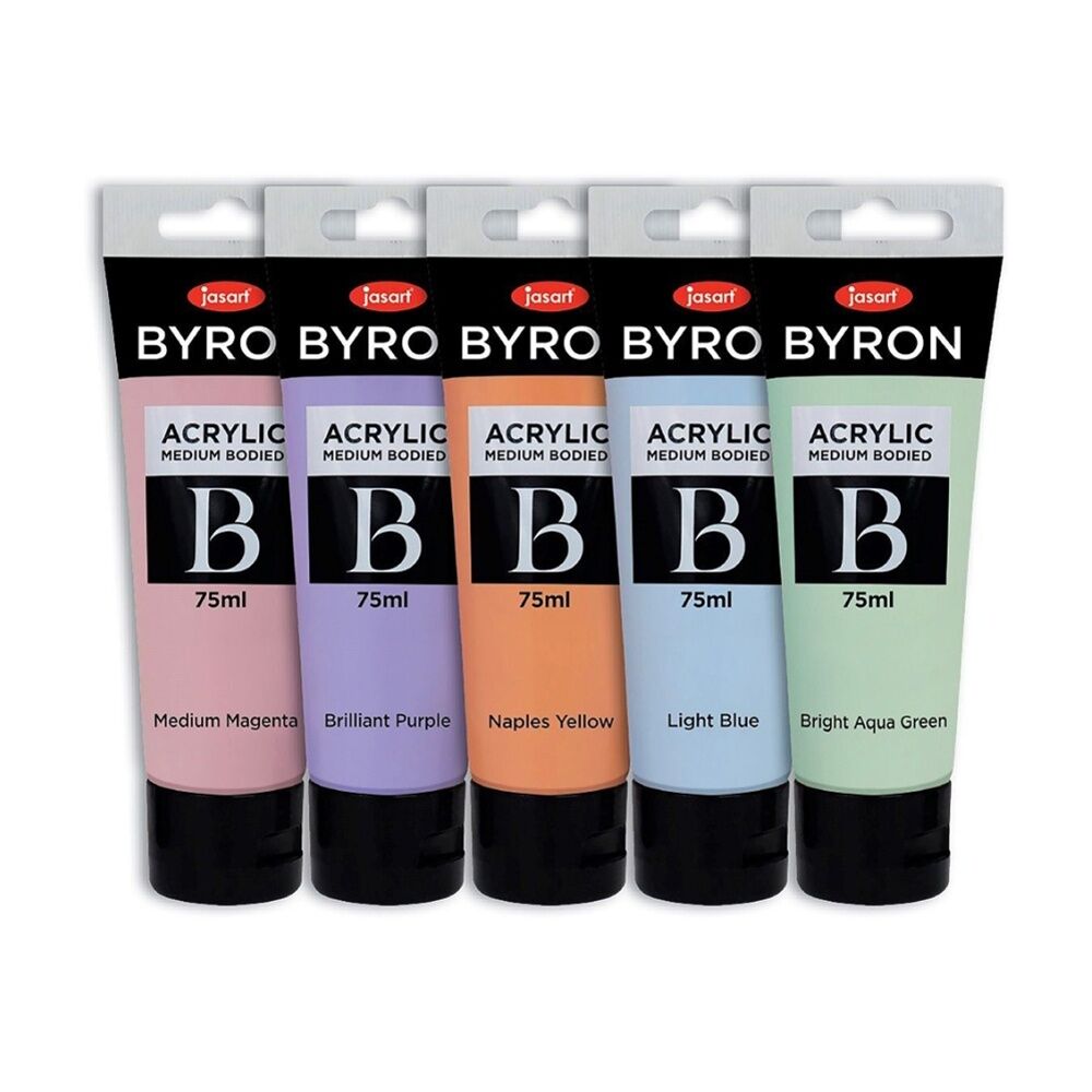 Jasart 5pc Jasart Byron 75ml Acrylic Paint Set Medium-Bodied Art Painting Pastel (3 Pack)