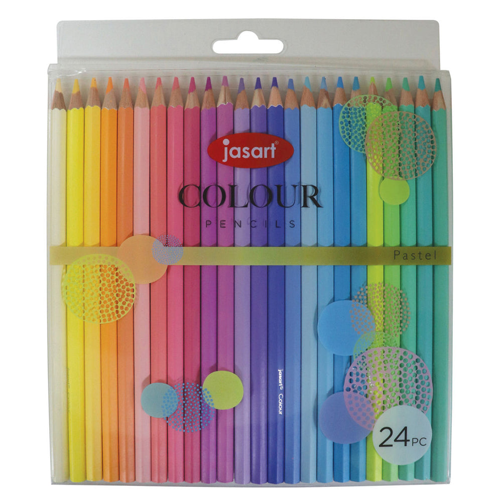 Jasart Studio School Artist Art/Craft Colour Pencil Set Non-Toxic Pastel (24 Pieces)
