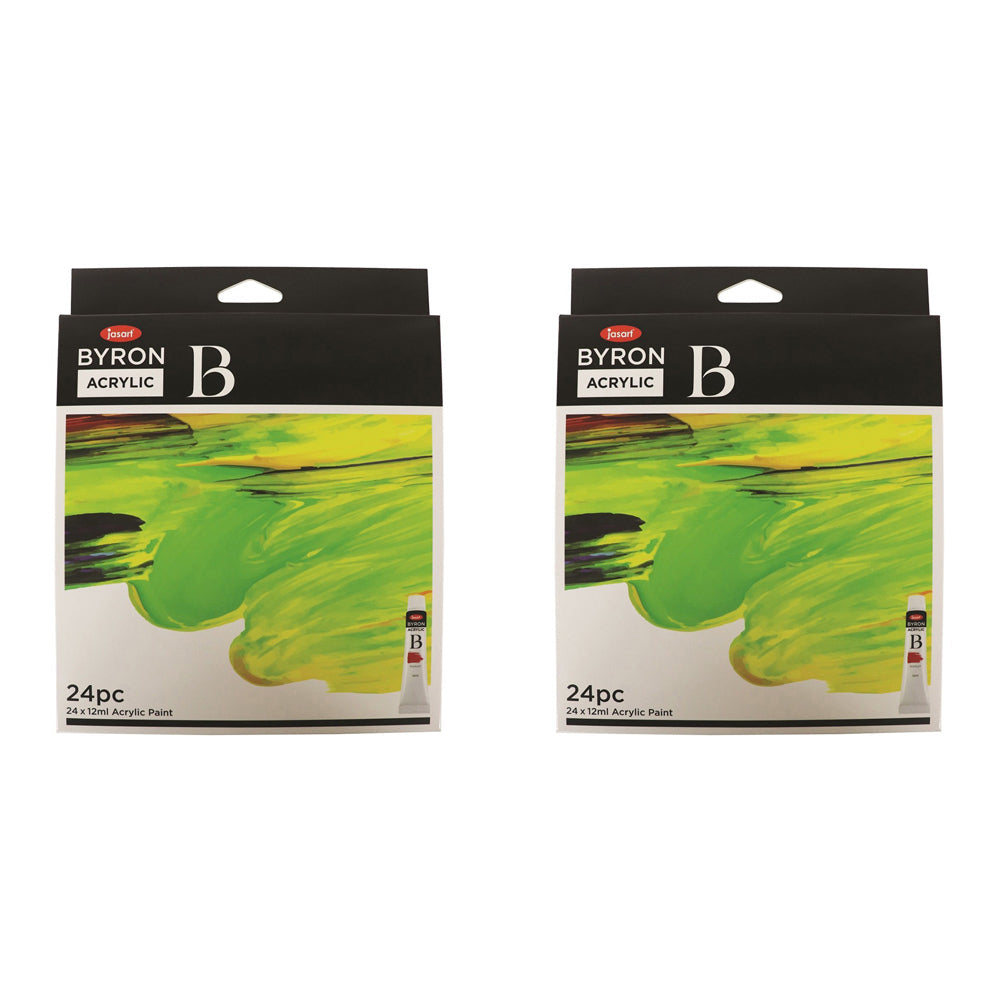 Jasart 24pc Jasart Byron 12ml Acrylic Colour Paint Set Art/Craft Canvas Painting (2 Pack)