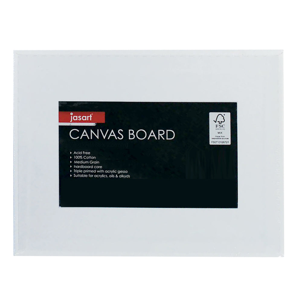 Jasart Academy 5x7" Painting/Drawing Cotton Acrylic Canvas Board 280GSM White