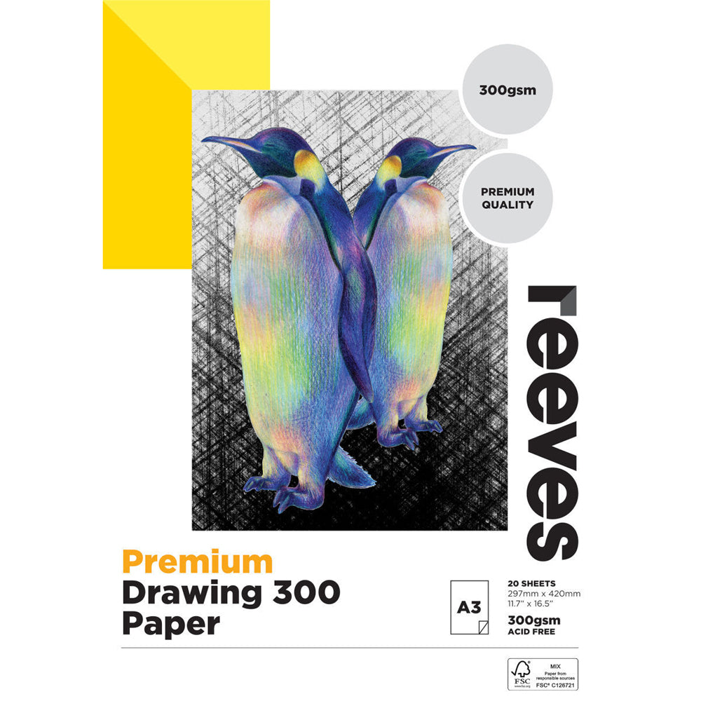 Reeves Ultra Drawing Pad 300gsm 20 Sheets A3 Size Premium Craft Paper