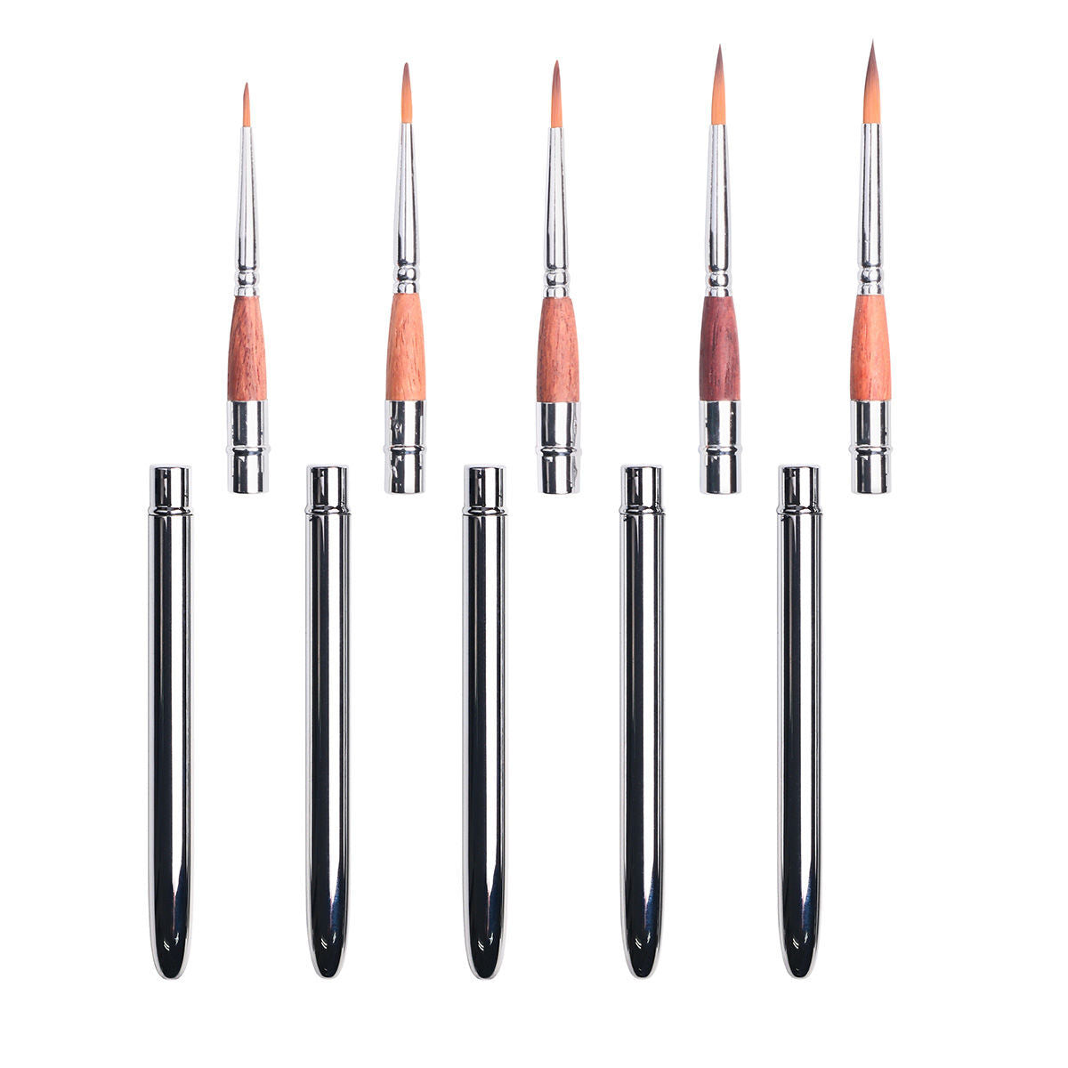 Jasart Watercolour Brush Set w/ Pocket Travel Case - Black (5 Pieces) — image 4