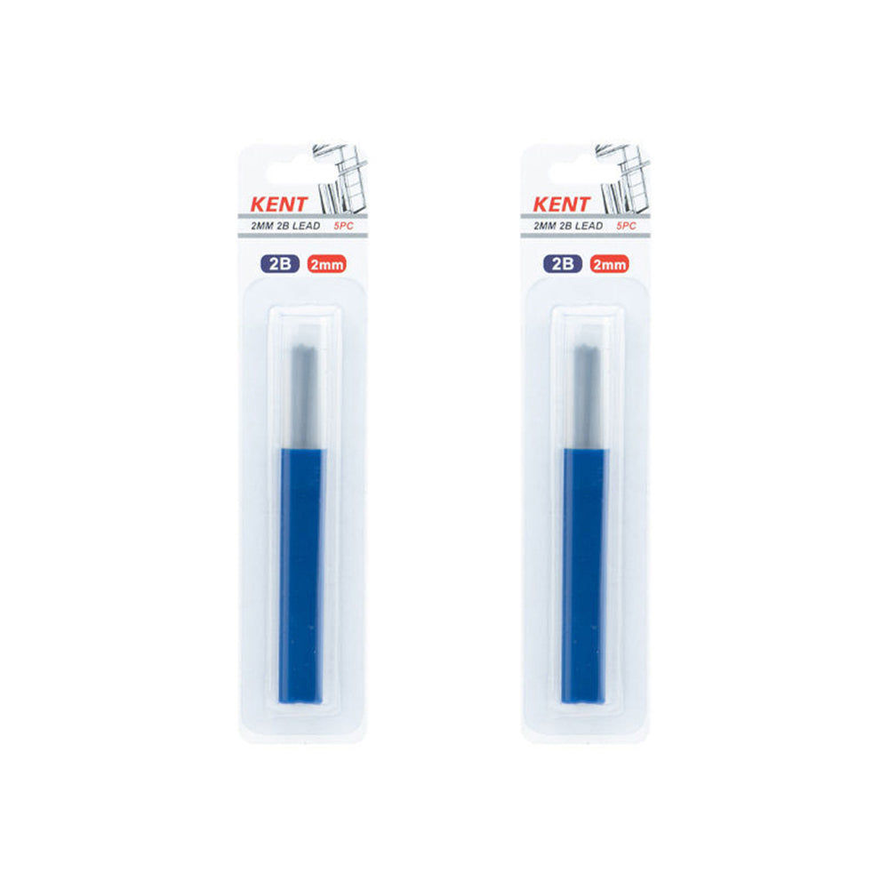 Kent 5pc Kent Clutch Pencil 2mm 2B Refill Home/School Technical Drawing/Design (2 Pack)