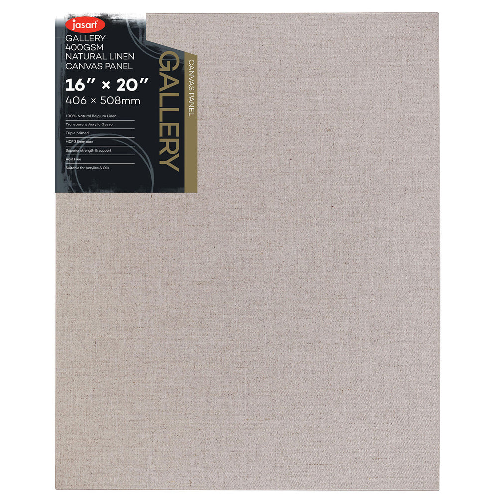 Jasart Gallery 16x20" Natural Linen Painting Canvas Stretched Board Panel 400GSM