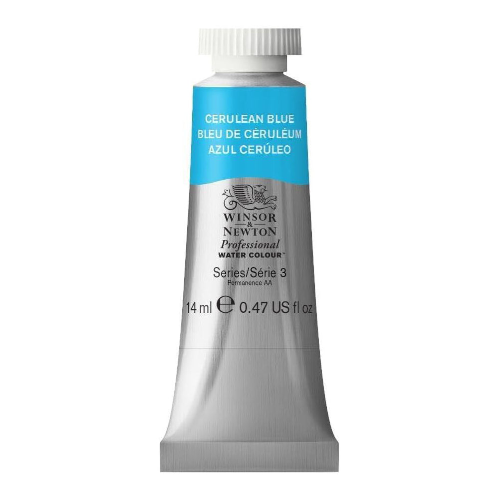 Winsor and Newton Winsor & Newton 14ml Professional Watercolour Artist Paint Tube Cerulean Blue S3